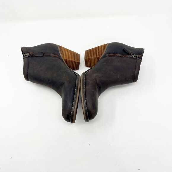 Cole Haan Booties Leather Brown Side Zip Block Heel Womens Size 7.5 - Picture 6 of 9
